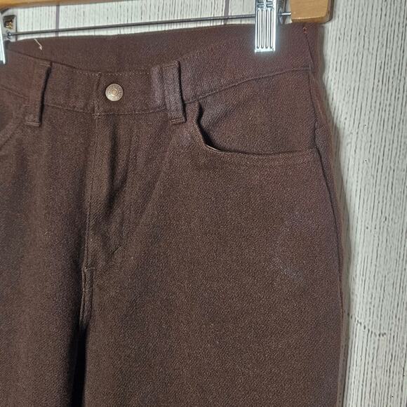 VTG 60s Levi's for Gals 542 Big E Velvety Brown Bell Bottoms, 26x27 - Picture 2 of 10